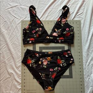 Floral Bikini. XL top, M bottom.